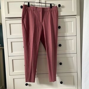Theory Women’s Treeca 2 Traceable Wool Dusty Rose Pink Crop Suit Pants - Size 8